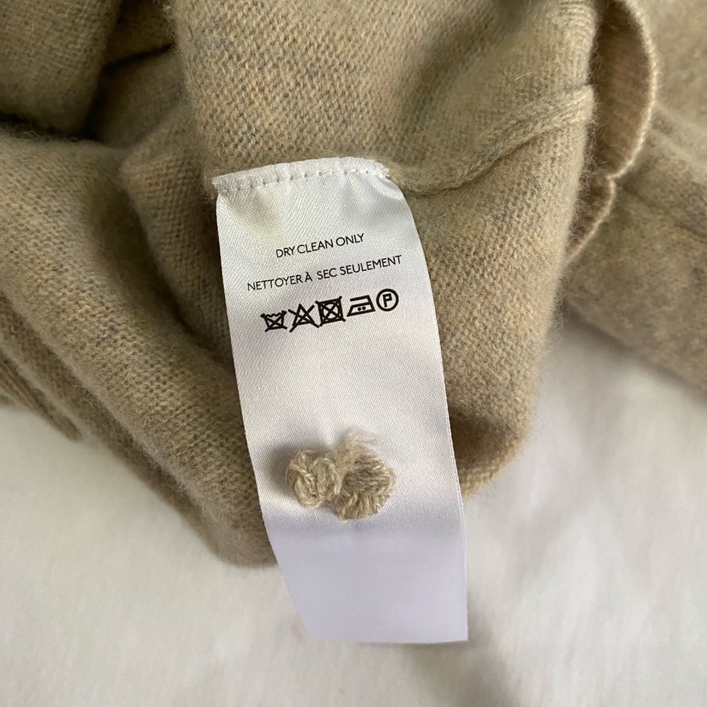 PILCRO Beige Heather 100% Cashmere Cropped Oversized Exposed Seam Sweater M - Picture 5 of 7